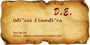 Décsi Eleonóra névjegykártya